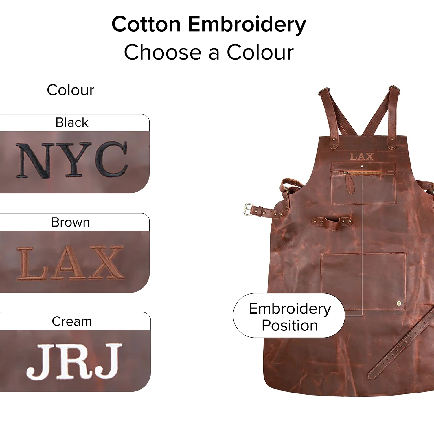 Cross Back Leather Apron - Image 4