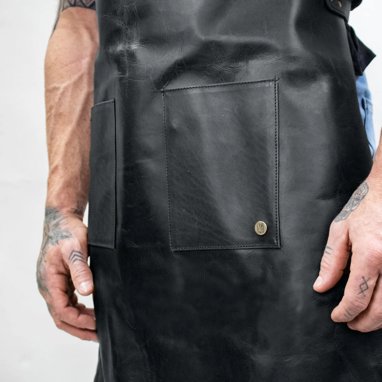 Double Pocket Leather Apron - Image 8