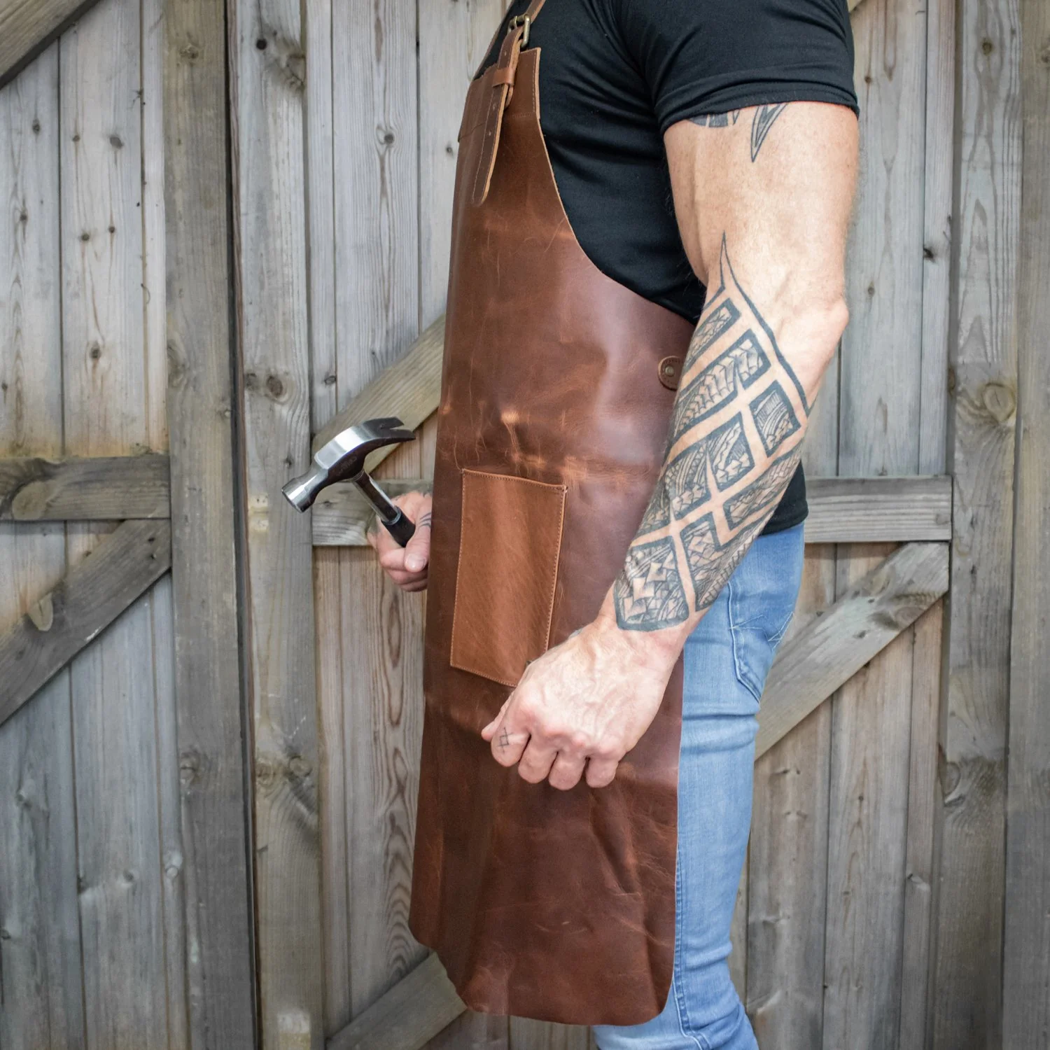 Double Pocket Leather Apron - Image 9