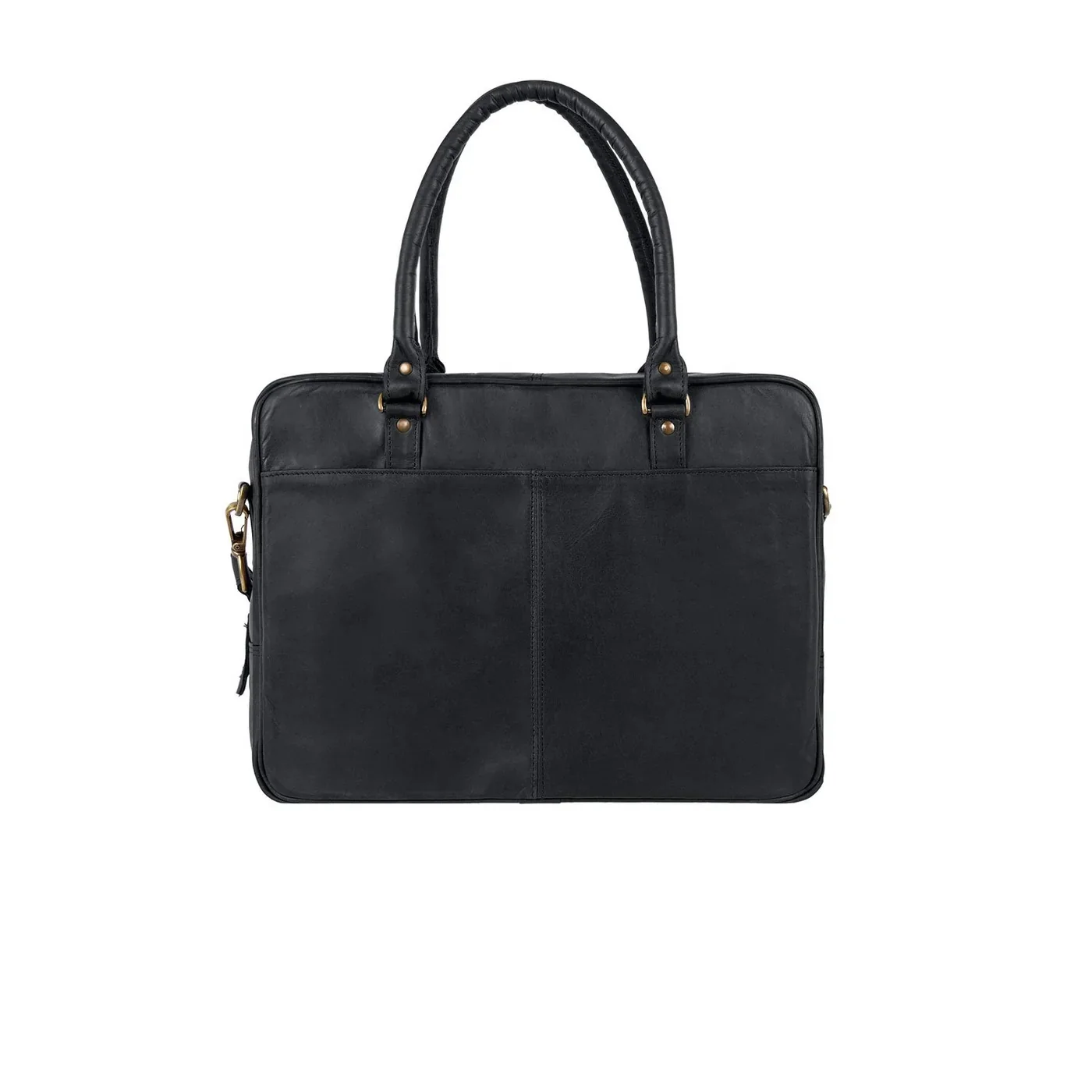 Laser Personalized Black Leather Laptop Bag - Image 7