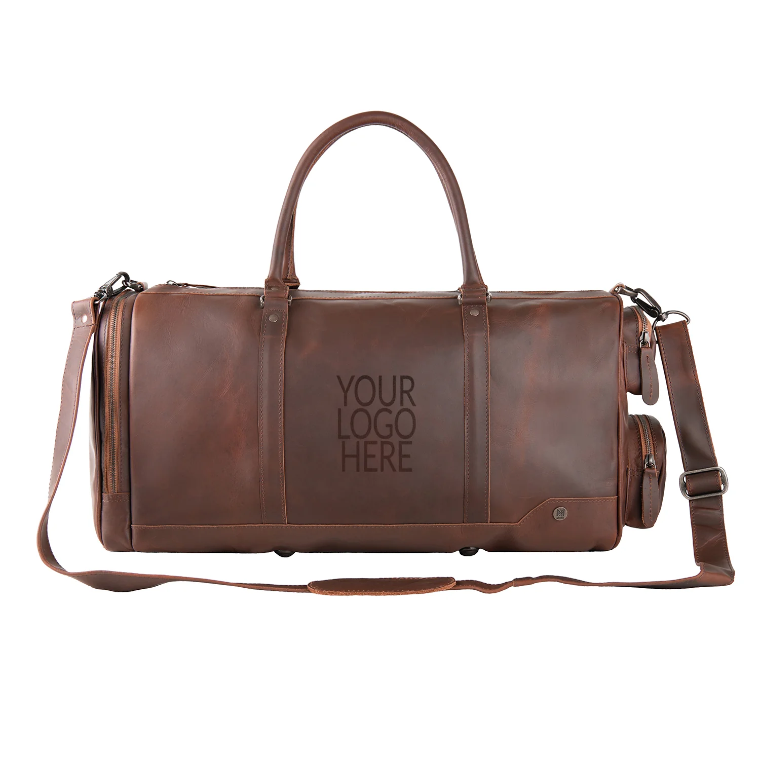 Laser Personalized Leather Overnight Bag - Image 6