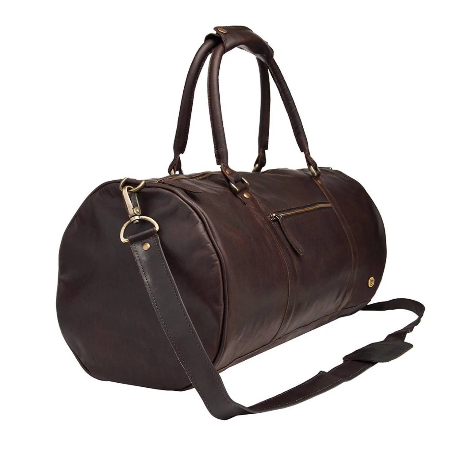Laser Personalized Mahogany Leather Duffle Bag - Image 6