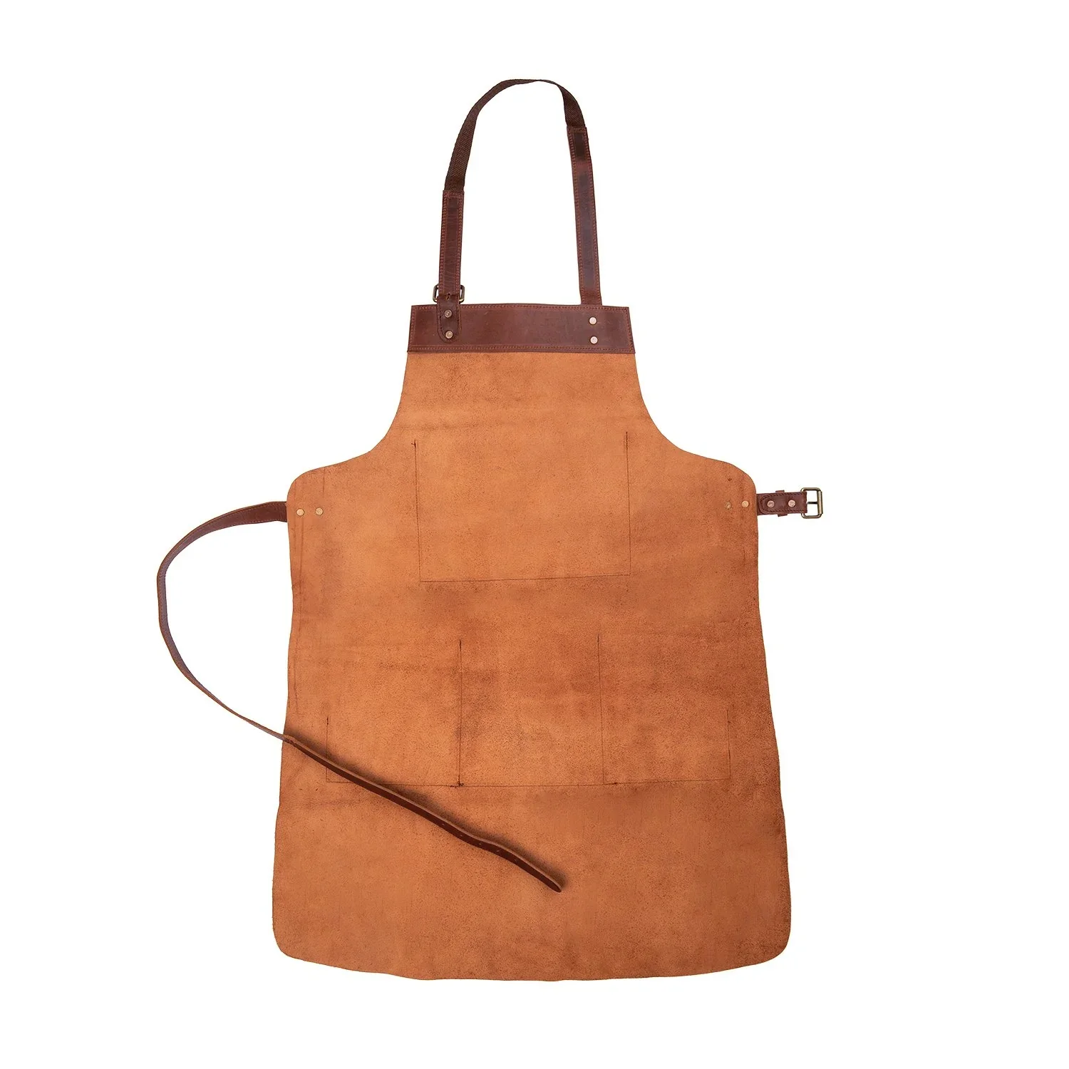 Long Multi-Pocket Leather Apron - Image 6