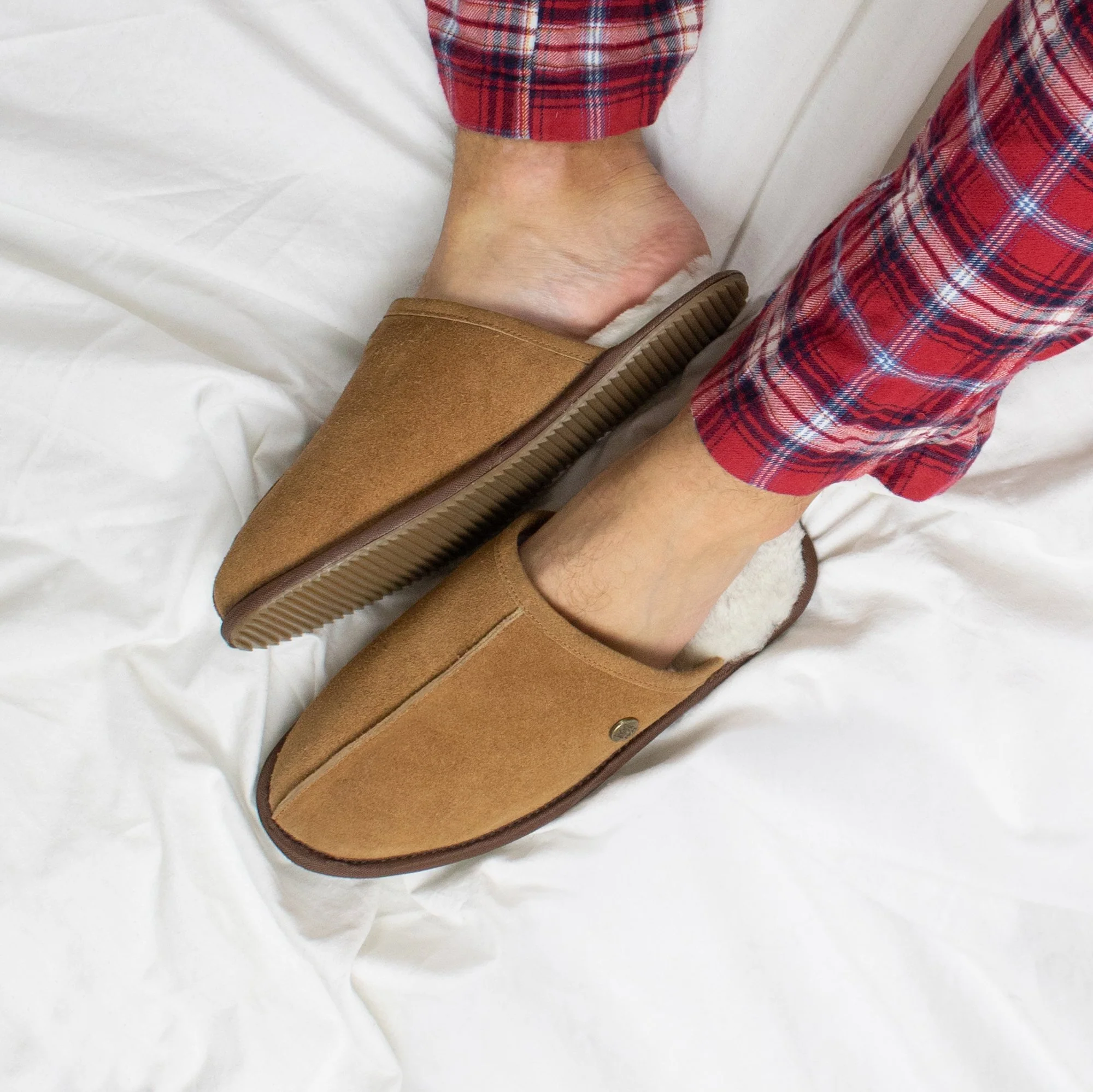 Men's Tan Sheepskin Slippers - Image 2