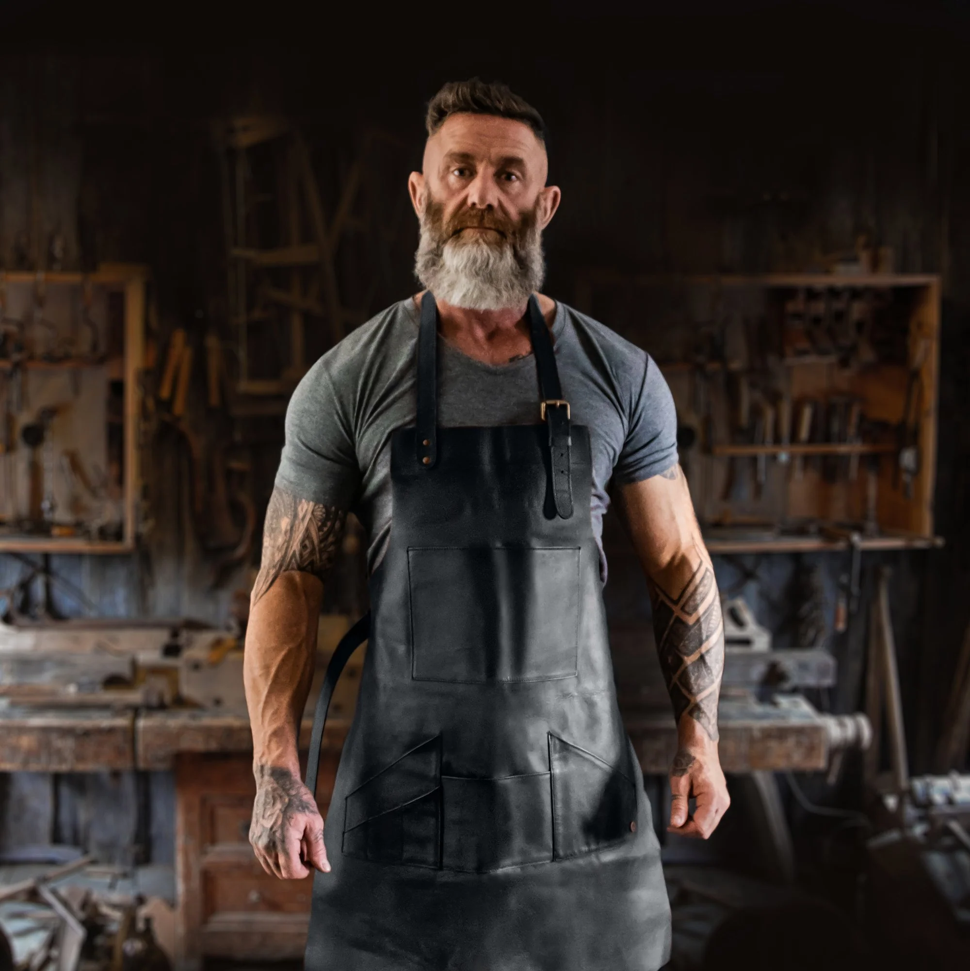 Multi-Pocket Leather Apron - Image 7