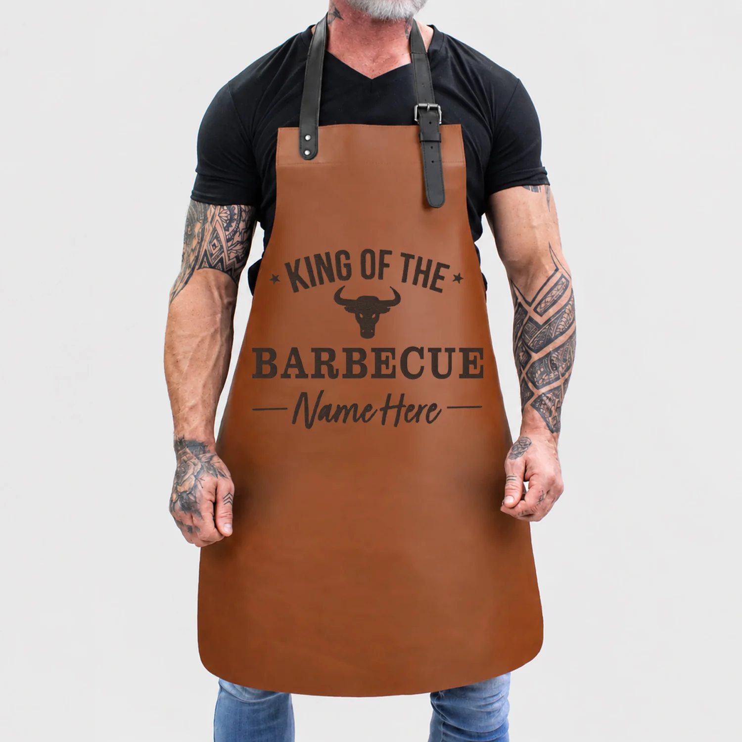 Personalized Tan Barbecue Apron - Image 5