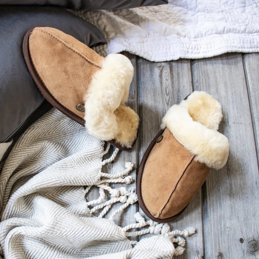 Tan Sheepskin Slippers - Image 2
